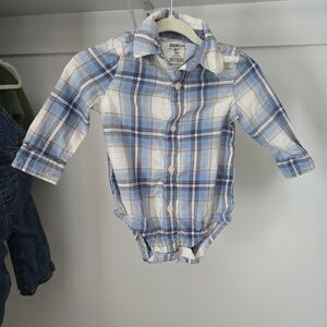 OshKosh B'gosh Blue and White Plaid Shirt | 18 Months